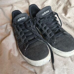 Adidas Charcoal Sneakers with White Accents Size 9M